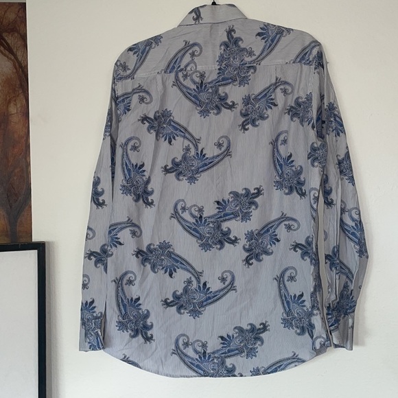 TASSO ELBA paisley Size Medium 15-15 1/2 100% Cotton Shirt - Picture 4 of 5